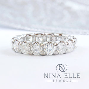 Moissanite Eternity Band 14k White Gold